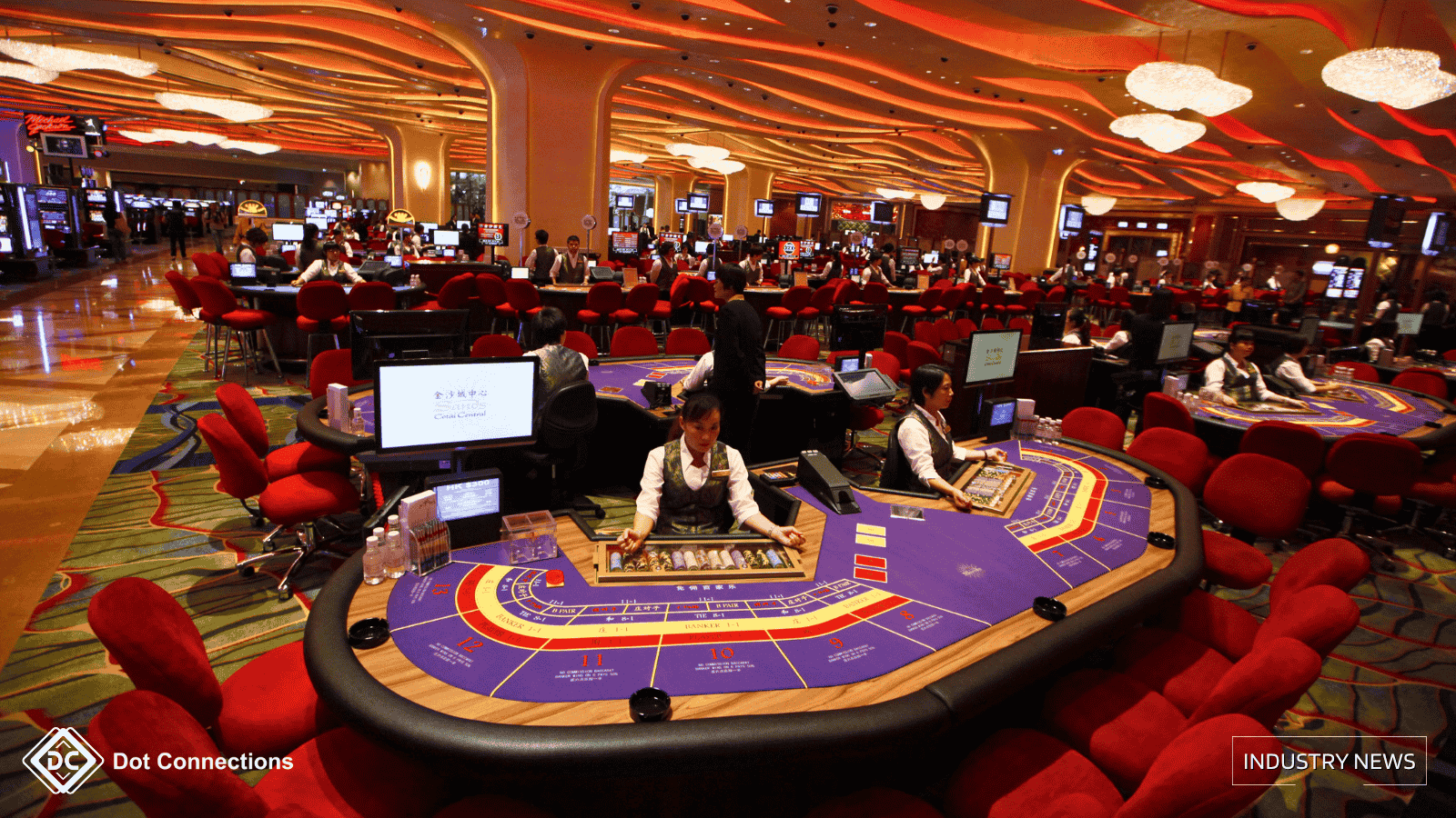 Interior of a major Macau casino – where satellite casinos operated under concessionaire licenses