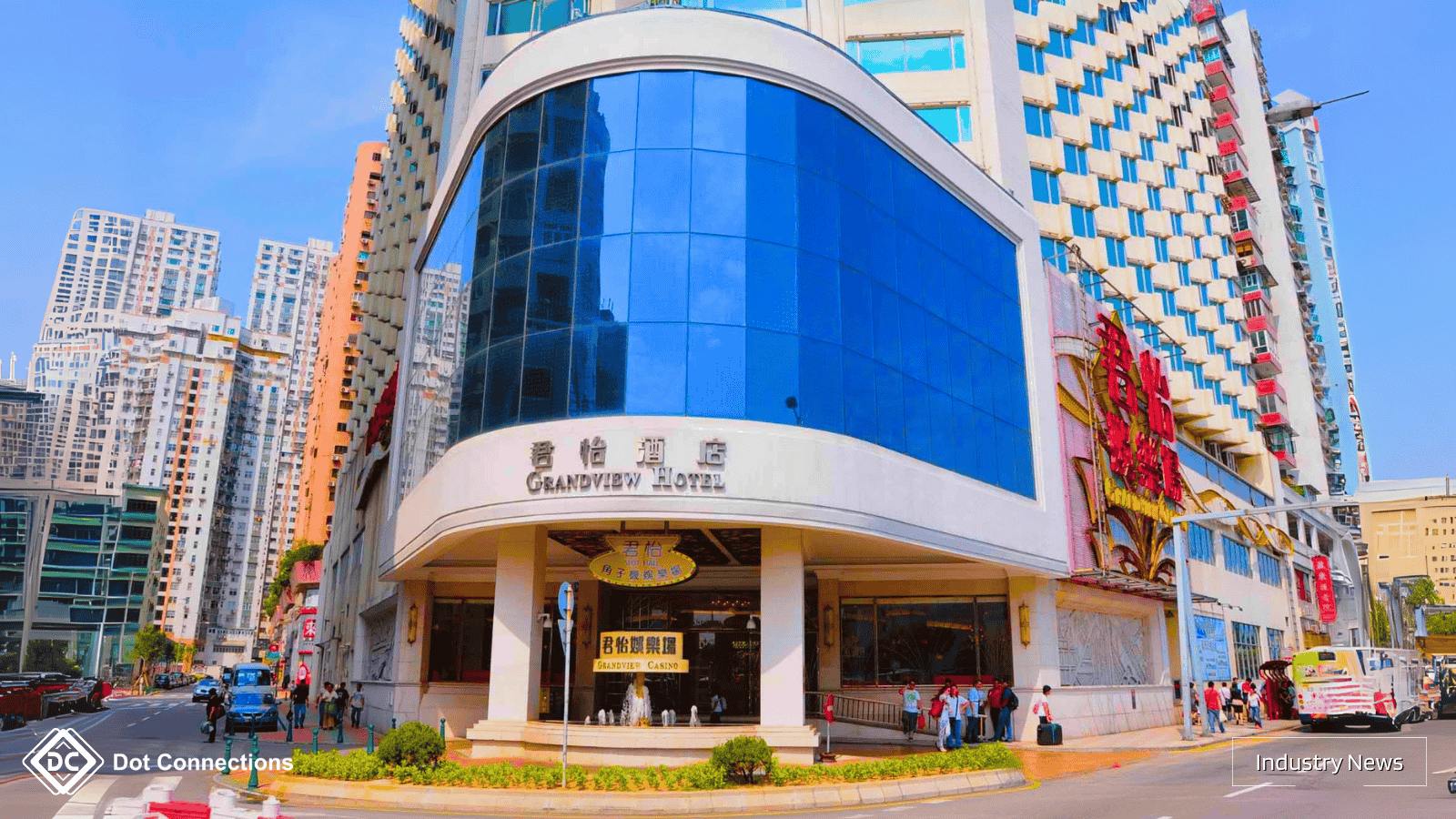 Exterior view of Grandview Hotel and Casino in Macau before its closure.