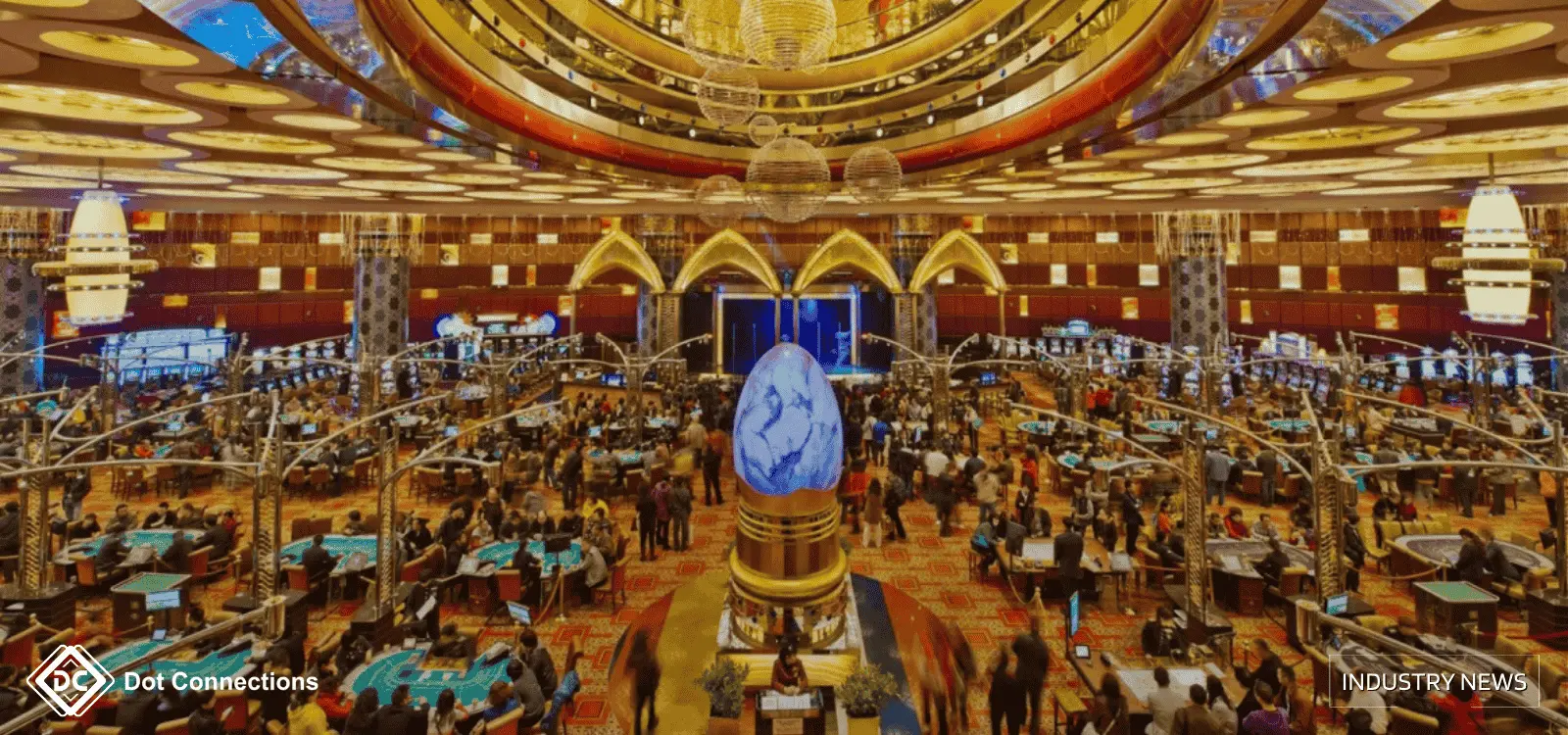 Grand Lisboa casino interior — busy gaming floor with tables and guests, Macau