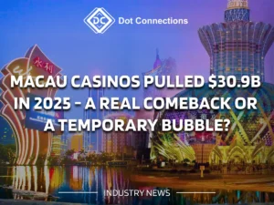 Composite hero image showing Macau skyline, Grand Lisboa and Cotai lights with bold headline overlay.